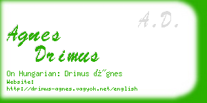 agnes drimus business card